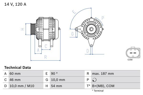 Генератор, Bosch 0986080350