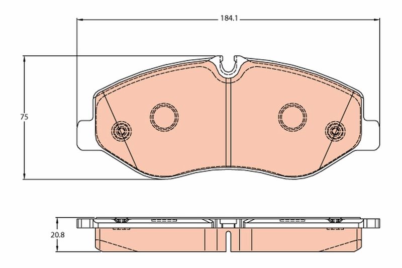 Комплект гальмівних накладок, дискове гальмо, Trw GDB2103