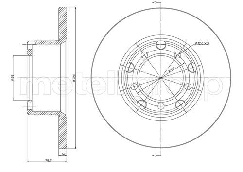 CIFAM Диск тормозной передний Mercedes 207-507D 77-95 280*16