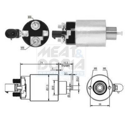 MEAT & DORIA Magneetschakelaar, startmotor 46171