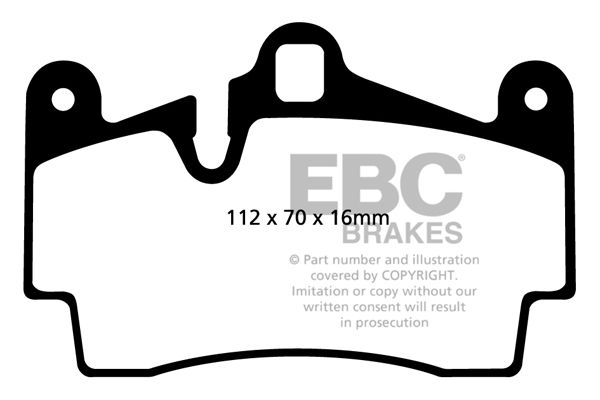 Комплект гальмівних накладок, дискове гальмо, Ebc Brakes DP41474R