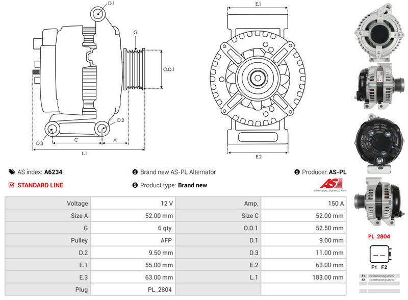 AS-PL A6234 Alternator