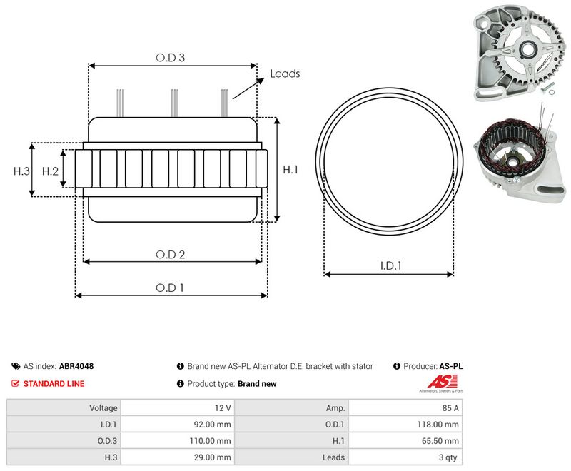 AS-PL ABR4048 Stator, alternator