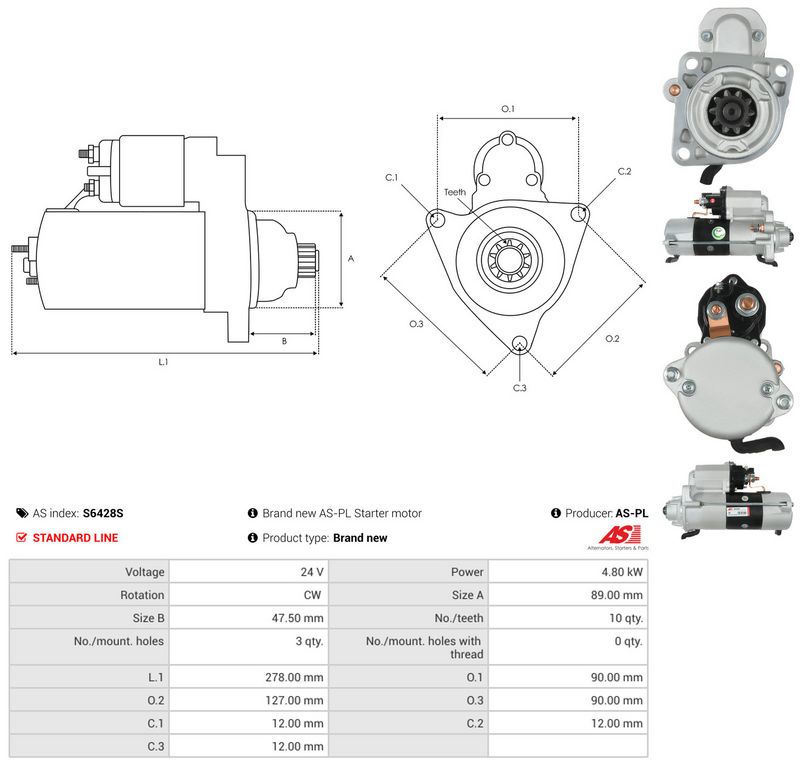 Starter, AS-PL S6428S