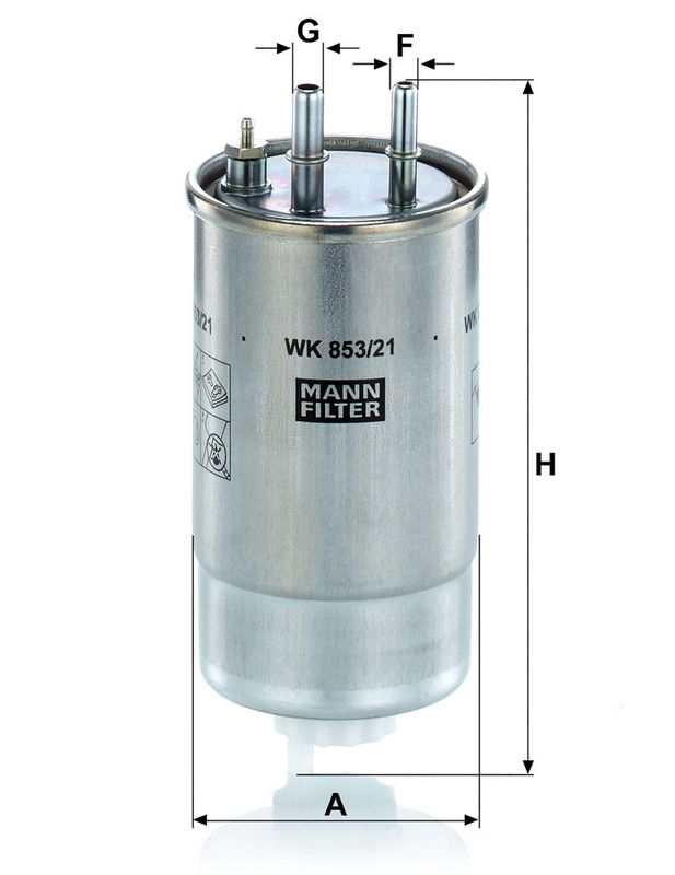 Kütusefilter, MANN-FILTER WK 853, 21