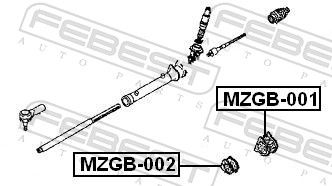Опора, рульовий механізм, Febest MZGB-002