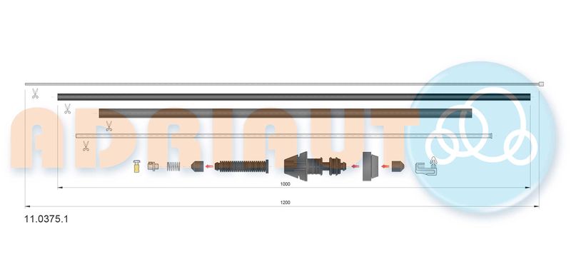 Газопровід, FIAT KIT Evasion/Ulysse all (KIT)94-/Scudo (kit)96-/806 all 95-, Adriauto 11.0375.1