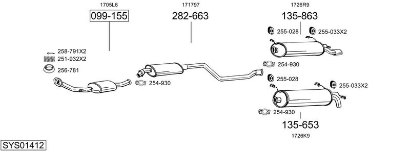 ABGASANLAGE BOSAL SYS01412