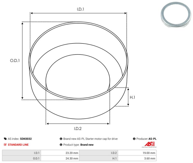 AS-PL SDK0032 Repair Kit, starter
