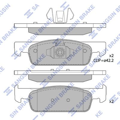 Комплект гальмівних накладок, дискове гальмо, Hi-Q SP1787