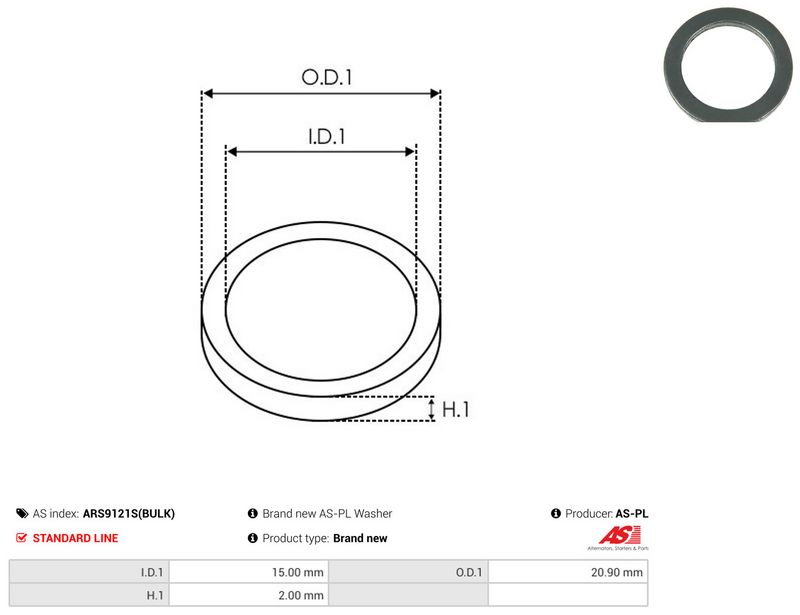 AS-PL ARS9121S(BULK) Repair Set, alternator