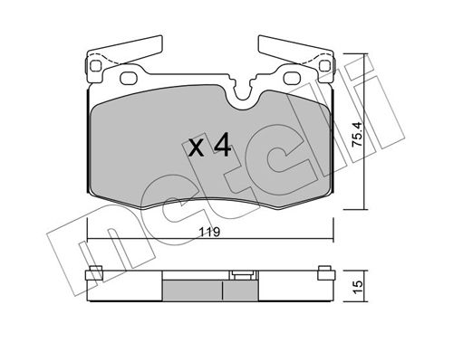 Metelli Brake Pad Set, disc brake 22-0829-0