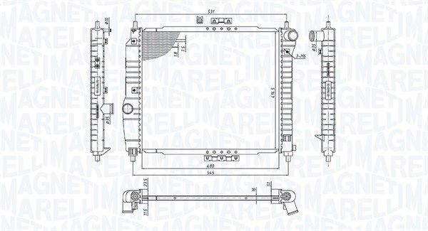 Радіатор, система охолодження двигуна, DAEWOO KALOS 1.2-1.4 [350213891000], Magneti Marelli 350213891000