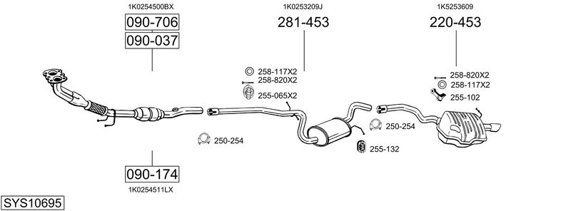 BOSAL kipufogórendszer SYS10695