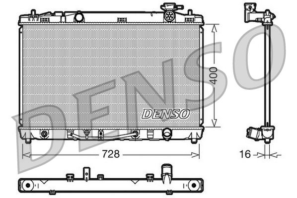 Радіатор, система охолодження двигуна, Denso DRM50041