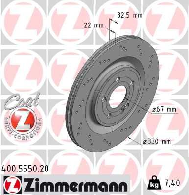 Гальмівний диск, Zimmermann 400.5550.20