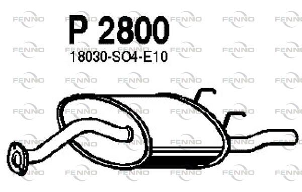 FENNO hátsó hangtompító P2800