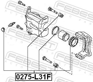 FEBEST 0275-L31F Repair Kit, brake caliper