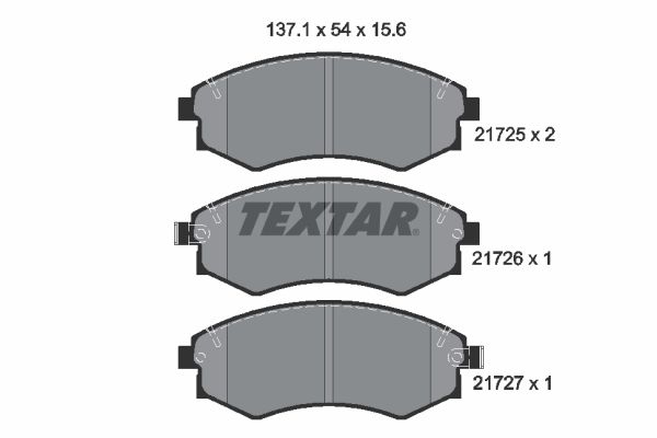 Комплект гальмівних накладок, дискове гальмо, Textar 2172502