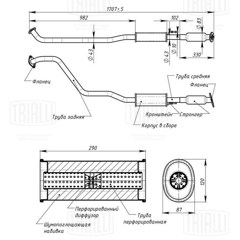 Додатковий глушник, Trialli EAM0808