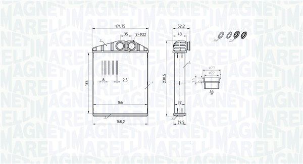 MAGNETI MARELLI OPEL радіатор опалення Signum,Vectra C,Fiat Croma 05-,Cadillac,Saab