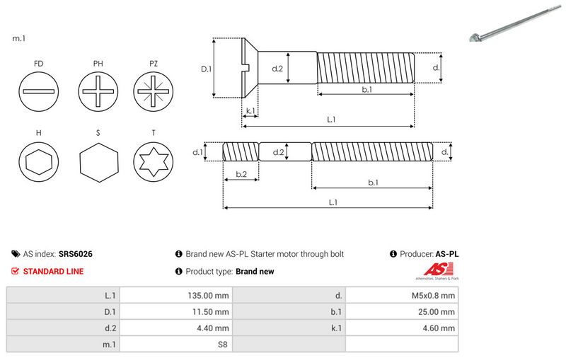 AS-PL SRS6026 Repair Set, alternator