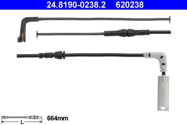 Senzor de avertizare,uzura placute de frana 24.8190-0238.2 ATE