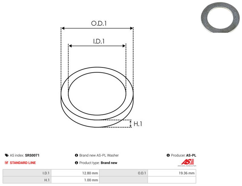 AS-PL SRS0071 Repair Set, alternator