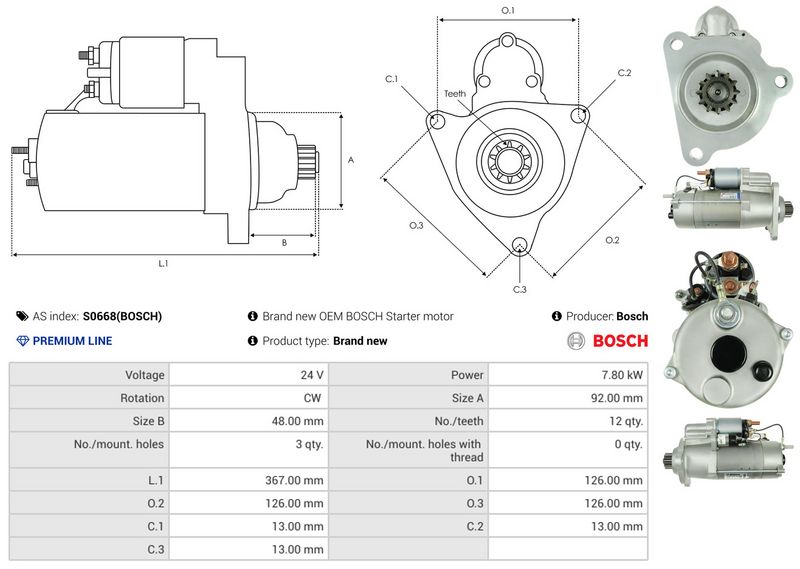 AS-PL S0668(BOSCH) Starter
