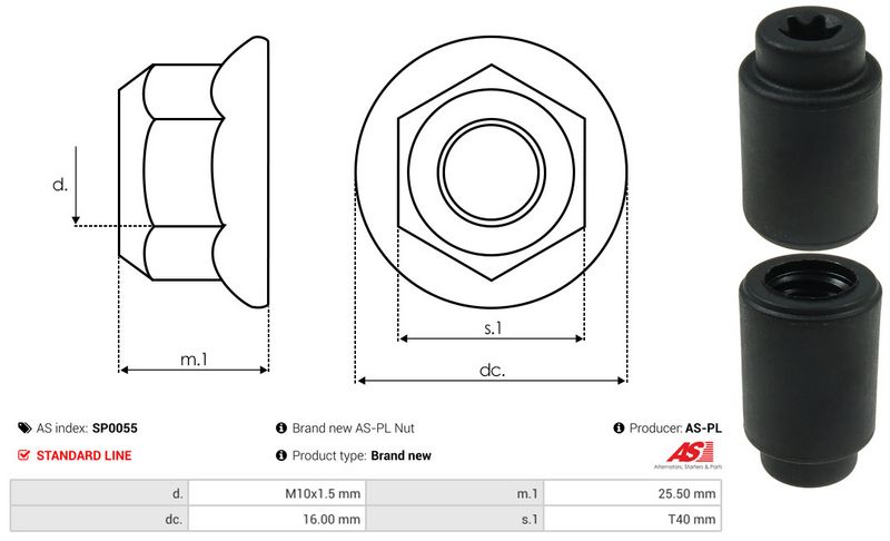AS-PL SP0055 Repair Set, alternator