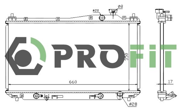 Радіатор, система охолодження двигуна, Profit 1740-0205