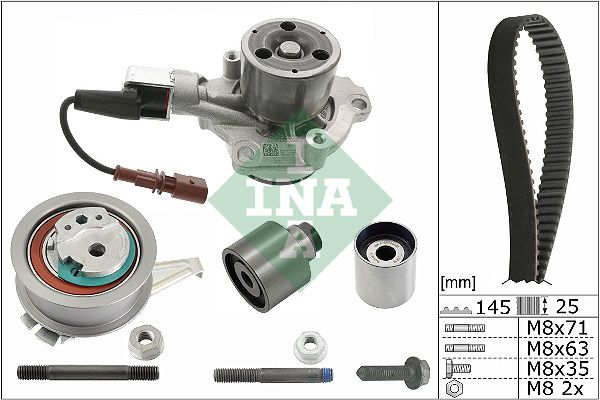 Водяний насос + зубчастий ремінь, Ina 530069930