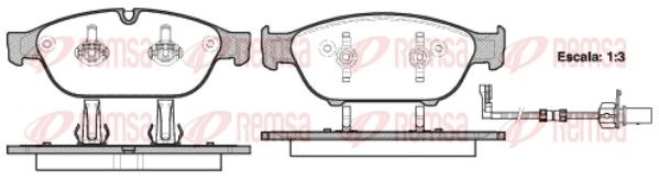 Комплект гальмівних накладок, дискове гальмо, Remsa 1441.02