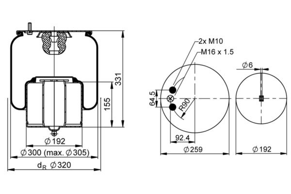 Mech, pneumatické odpružení 1 DF 22 C-1