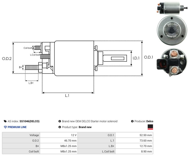 AS-PL SS1046(DELCO) Solenoid Switch, starter