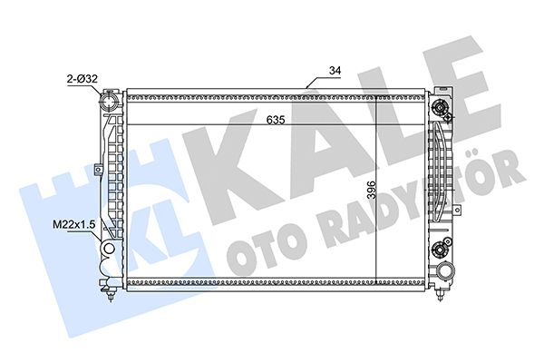 KALE Volkswagen радіатор охолодження Audi A4 95-,Audi A6,Passat 96 2.4/2.8 96-