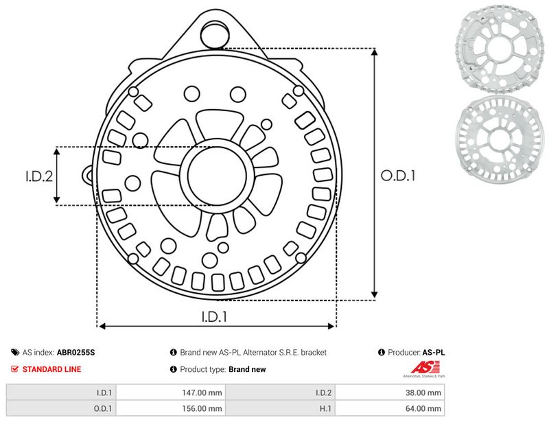 Kaitsekate, generaator, AS-PL ABR0255S