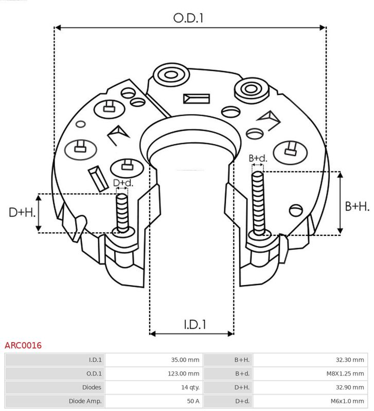 AS-PL ARC0016 Rectifier, alternator