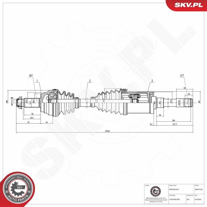 ESEN SKV 40SKV184 Pusašis