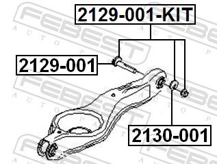 Гвинт для коригування розвалу, Febest 2129001KIT