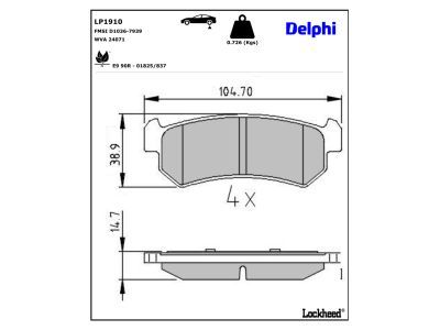 DELPHI LP1910 - Brake Pad Set, disc brake