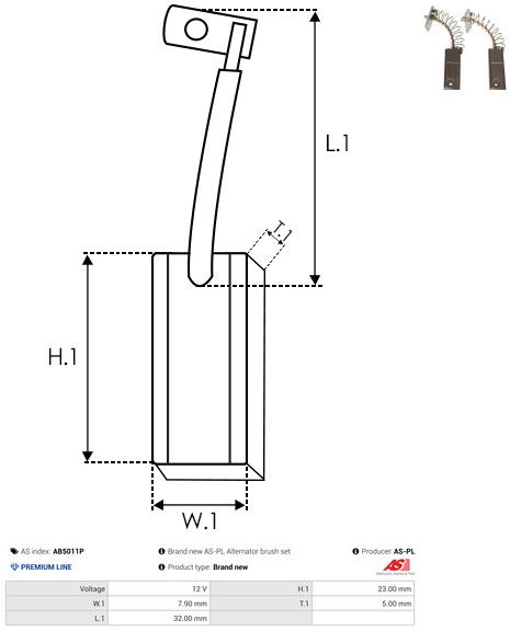 AS-PL AB5011P Carbon Brush, alternator