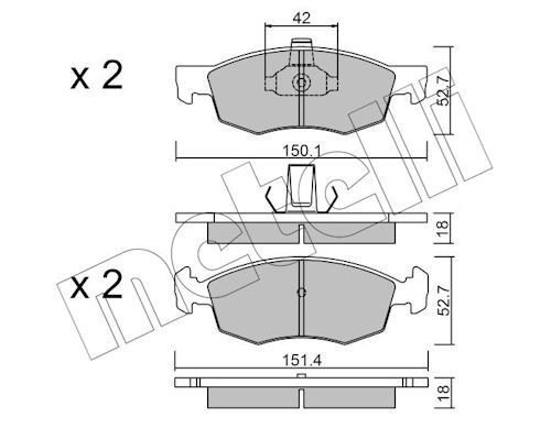 Plaquettes+de+frein+à+disque METELLI 22-0274-2