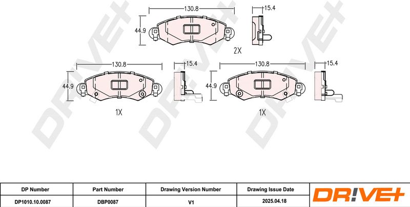 Set placute frana,frana disc DP1010.10.0087 Dr!ve+
