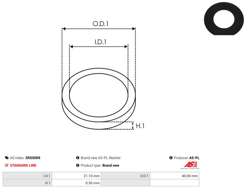 AS-PL SRS5009 Repair Set, alternator