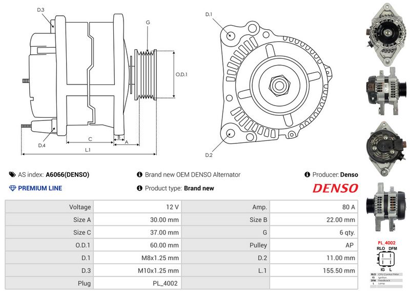 AS-PL A6066(DENSO) Alternator