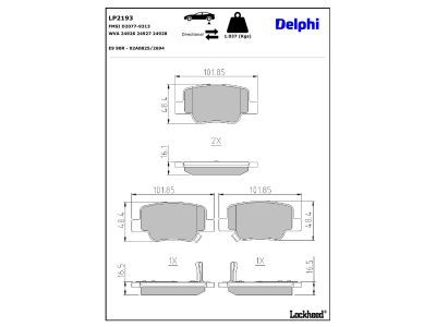 DELPHI LP2193 Brake Pad Set, disc brake