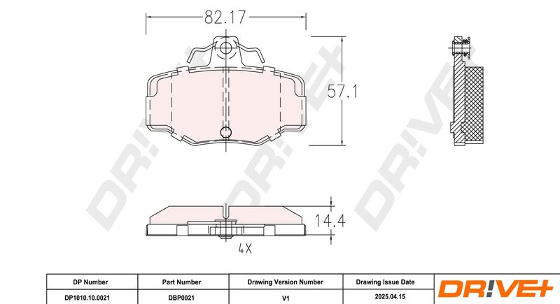 Set placute frana,frana disc DP1010.10.0021 Dr!ve+