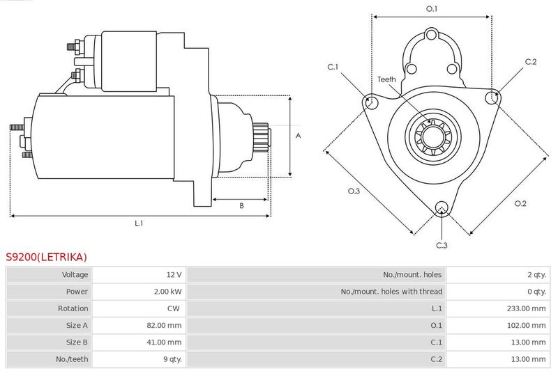 AS-PL S9200(LETRIKA) Starter