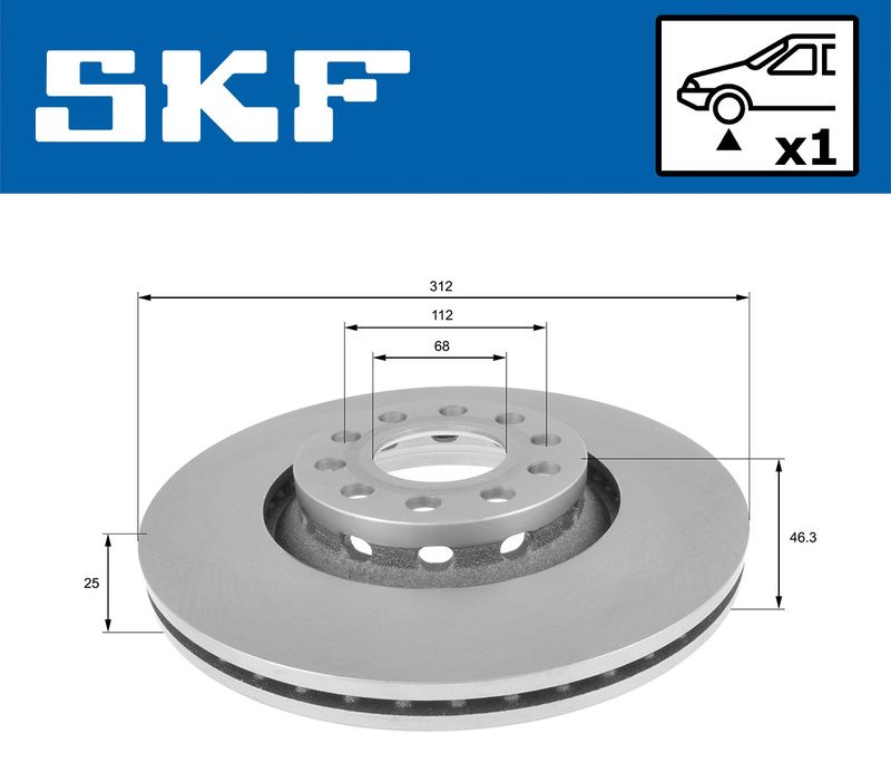 SKF VKBD 80242 V1 Brake Disc